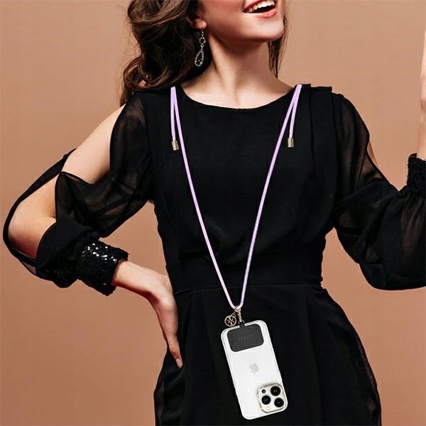 Varëse universale për telefon Guess CBDY Cord Nylon 4G Metal Charm, najlon, ari