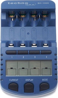 Karikues baterish Technoline BC-1000, 4 slote, LCD, i zi