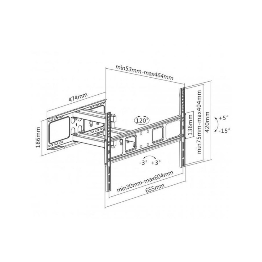 Mbajtëse për TV Sbox PLB-3646-S, lëvizëse, 37"-80", 40 kg