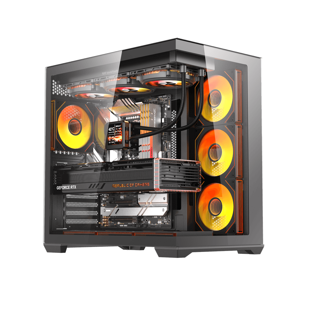 [OUTLET] Kasë Darkflash Case C280, Mid-Tower, e zezë