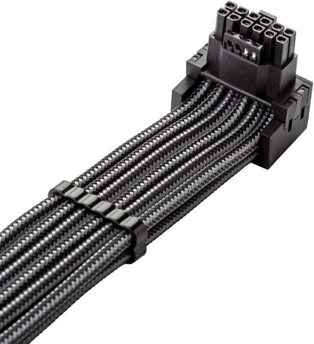 Kabllo lidhëse CableMod C-Series Pro, 16-pin në 4x 8-pin PCIe, kënd 90°, ngjyrë carbon