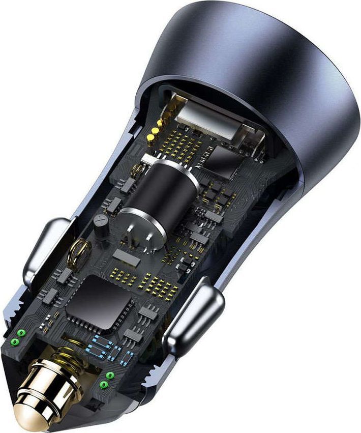 [OUTLET] Karikues për veturë Baseus Golden (CCJD-0G), 1x USB-A, 1x USB-C, 3 A, i hirtë