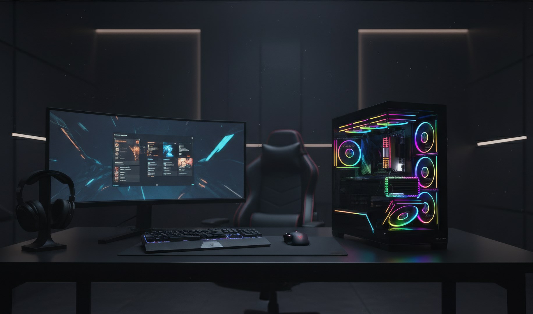 Kase PC Modecom Volcano Stellar Plus 5F ARGB, ATX, xham i temperuar, e zezë