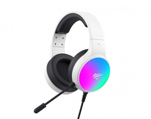 Kufje gaming Havit H2043U, me kabllo 2.1 m, mikrofon boom, të zeza e të bardha