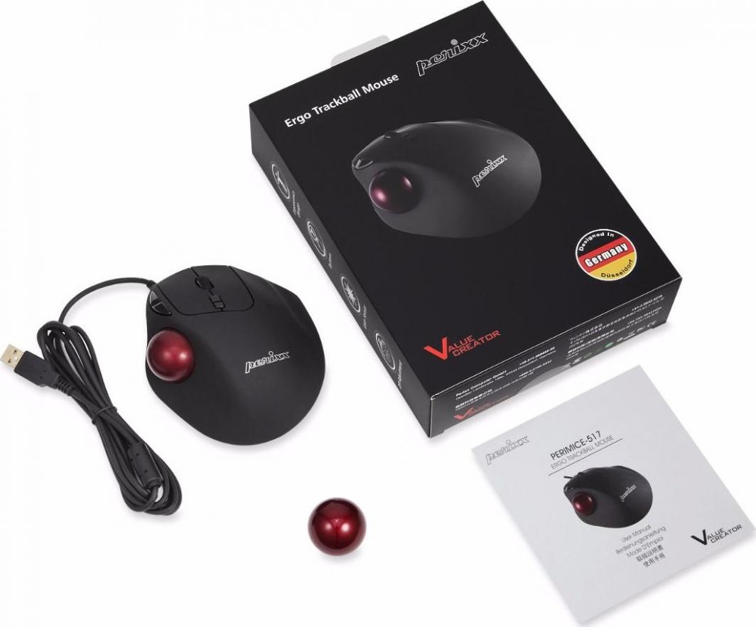 Maus Perixx Perimice-517, me kabllo, USB, i zi