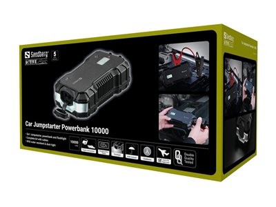 [OUTLET] Startues makine dhe powerbank Sandberg Car Jumpstarter, 10000mAh, me elektrik, i zi