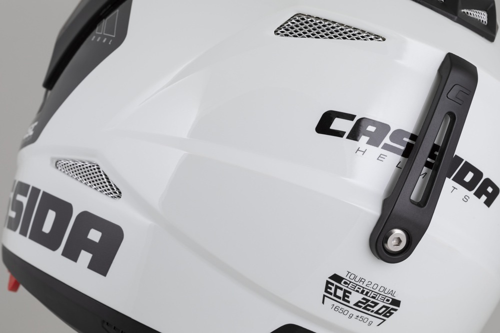 Helmetë moto CASSIDA Tour 2.0 X-tra, Pinlock ready, ECE 22.06, e bardhë kaltërosh kuqe zi
