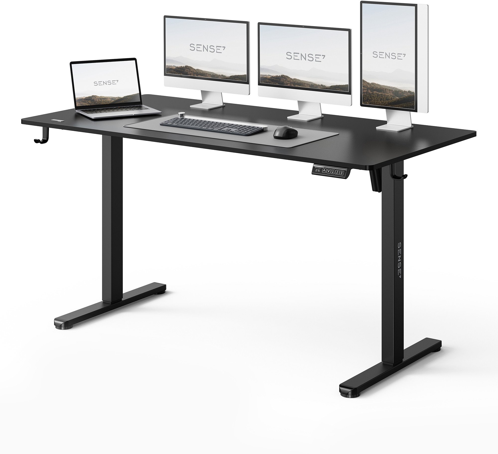 Tavolinë elektrike SENSE7 NOJO LIGHT, 140 x 70 cm, e zezë