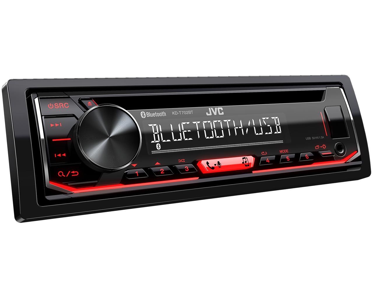 Radio makine JVC KD-T702BT, Bluetooth, USB, e zezë