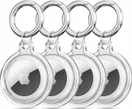 Set mbrojtës silikon Tech-Protect Icon për Apple AirTag, 4 copë, transparent