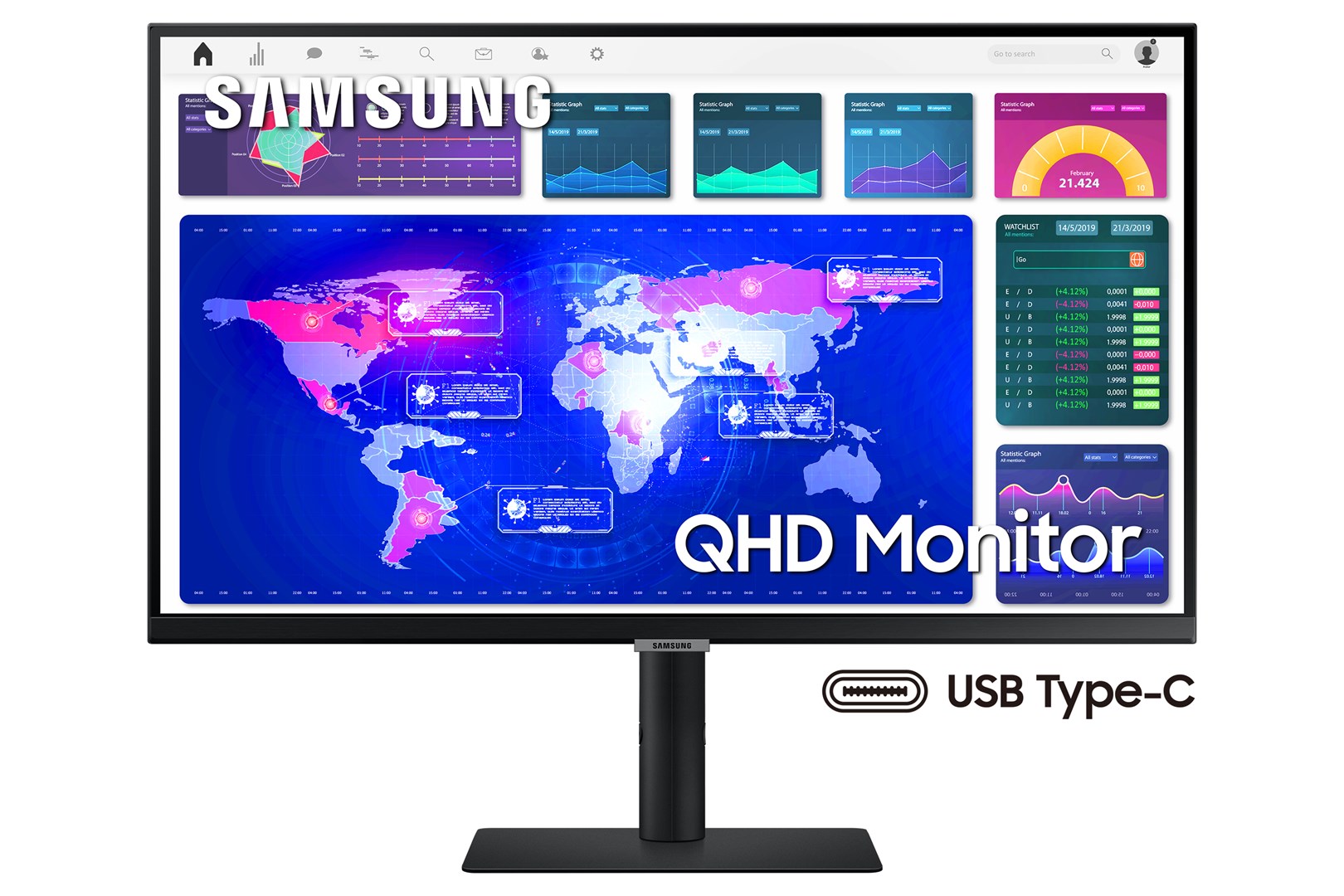 Monitor Samsung LS27A60PUUUXEN, 27", Quad HD, IPS, i zi