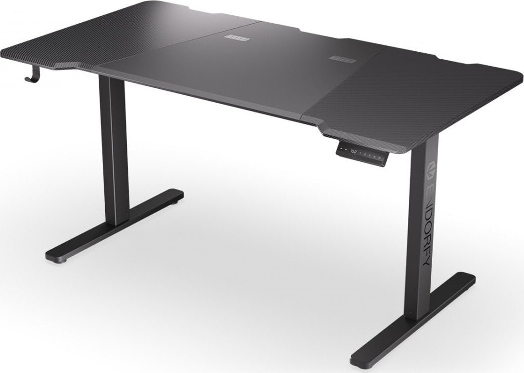 Tavolinë elektrike Endorfy Atlas L, 150 x 78 cm, set me mbajtëse monitori Atlas Single, e zezë