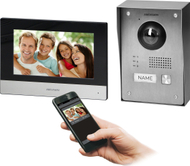 Sistem video intercom Hikvision DS-KIS703Y-P, ekran 7", WiFi, i bardhë