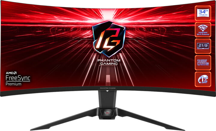 [OUTLET] Monitor ASRock PG34WQ15R2B - LED, 34", UW-QHD, i zi