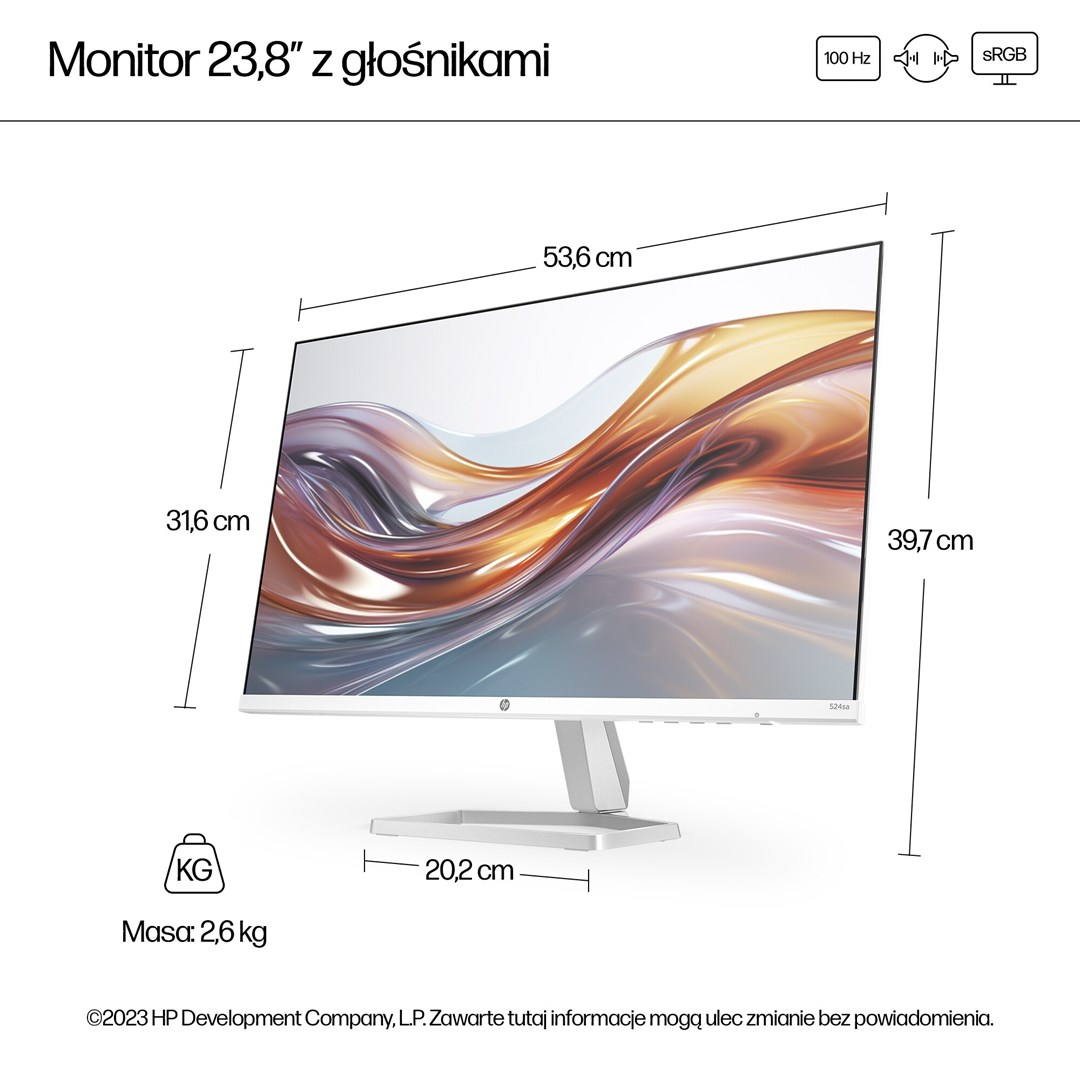 Монитор HP Series 5, 23.8", 1920 x 1080, 100 Hz, i argjendtë
