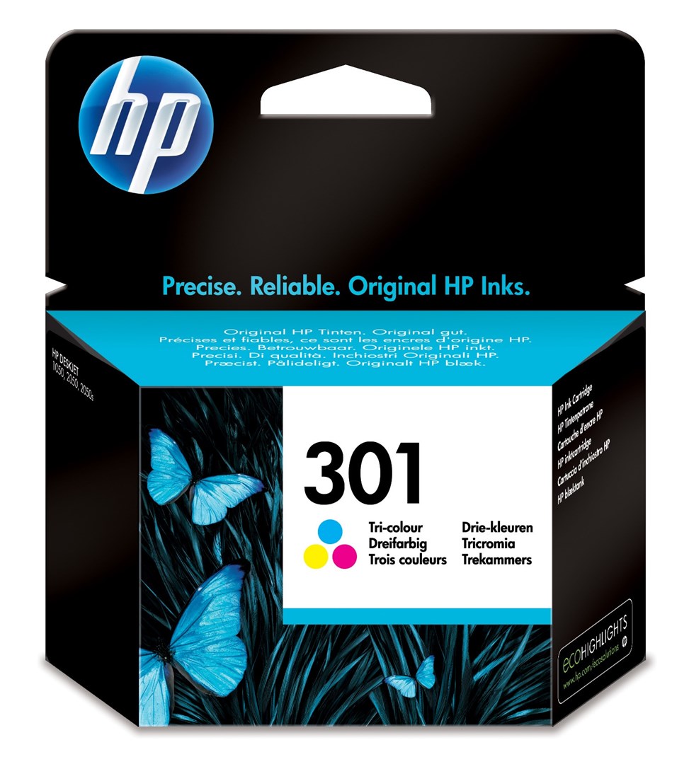 Ngjyrë për printer HP 301, 3 ml, tri-ngjyrë, e zezë/magneta/e verdhë