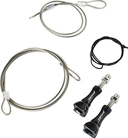 Set kabllo sigurie për kamera Mantona Safety Line, çelik inox 40cm dhe 100cm, e zezë argjend