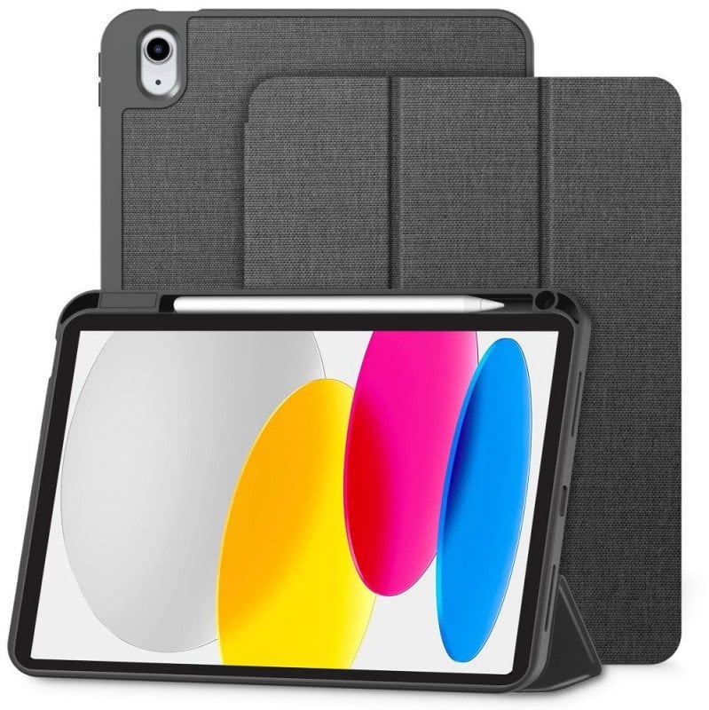Навлака за таблет Tech-Protect SC Pen Canvas Case за iPad 11" 2025 и iPad 10.9" 2022, функција sleep wake, сиво и црно