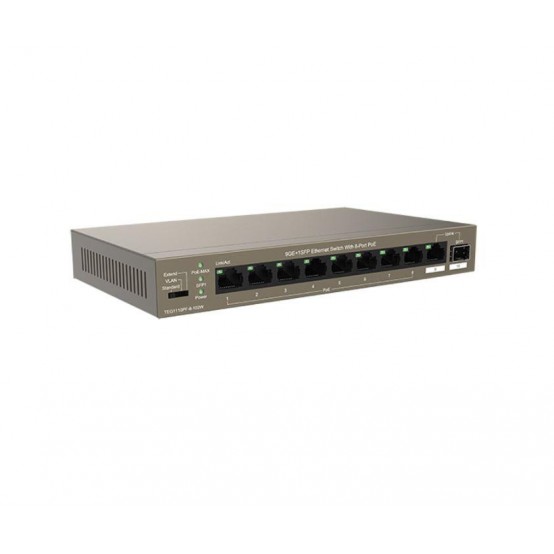 Switch rrjeti Tenda TEG1110PF-8-102W, 8 porta PoE Gigabit, 92W, metalik