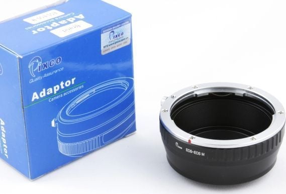 Adapter objektivi Pixco Canon EOS M EF M në Canon EF EF S, bronz, i zi