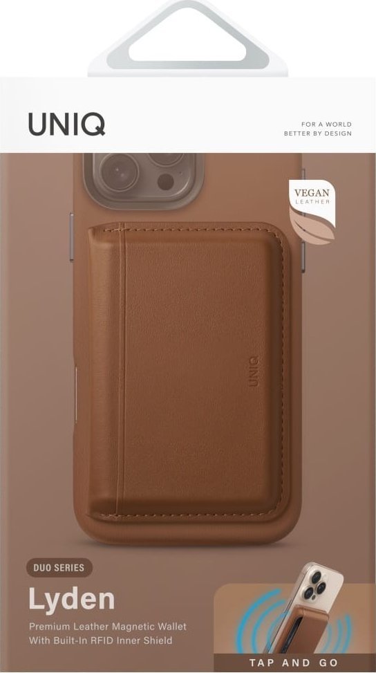 Portofol magnetik për telefon UNIQ Lyden DS, RFID, me qëndrim, karamel