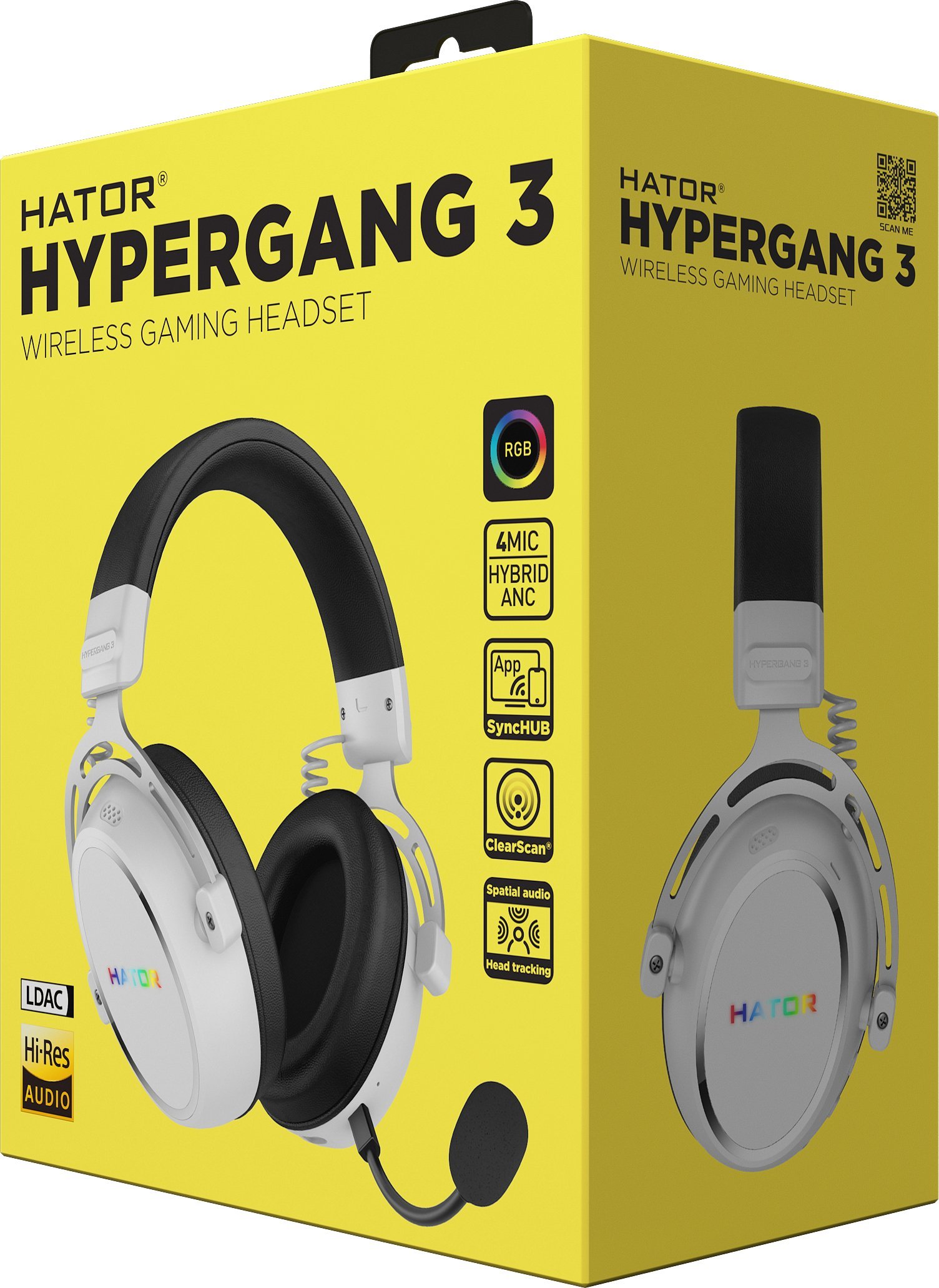 Kufje gaming Hator Hypergang 3 Wireless, pa tela, të bardha