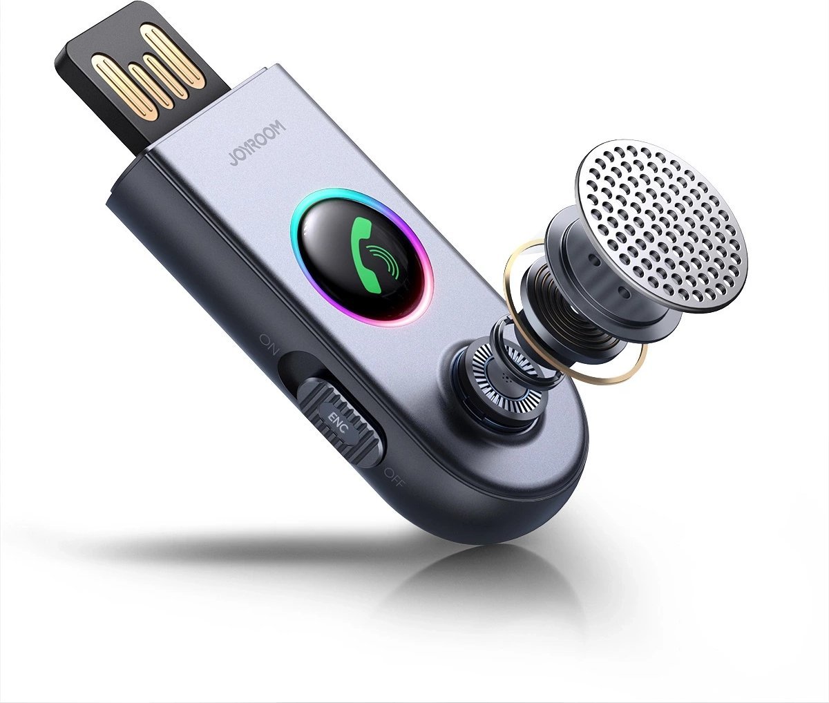 Marrës transmetues Bluetooth Joyroom JR-CB6, USB AUX, Bluetooth 5.3, i zi