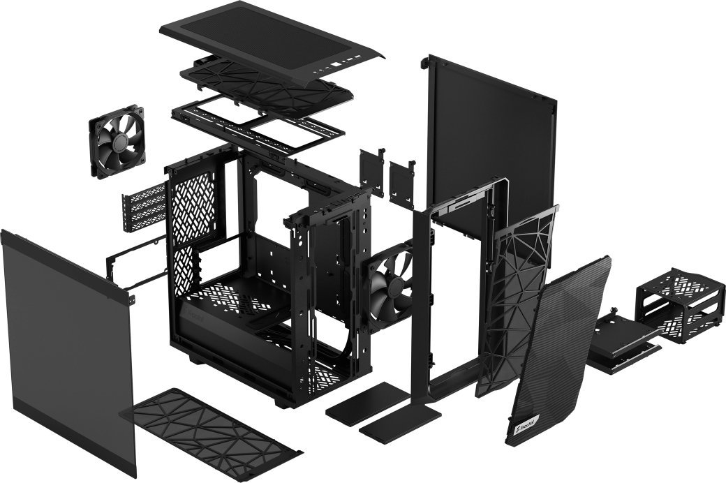 Kasë Fractal Design Meshify 2 Mini, e zezë, Mini Tower