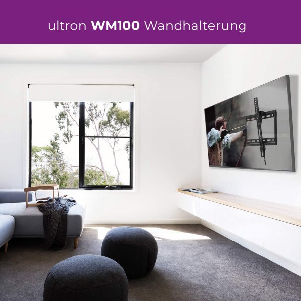 Mbajtëse muri për TV Ultron WM100, 23"-56", deri 30 kg, e zezë