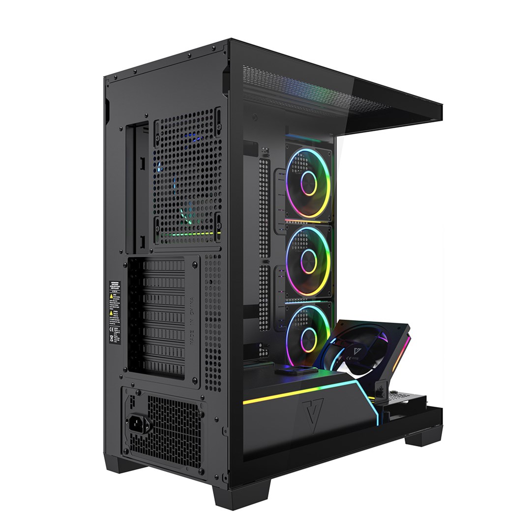 Kase PC Modecom Volcano Stellar Plus 5F ARGB, ATX, xham i temperuar, e zezë