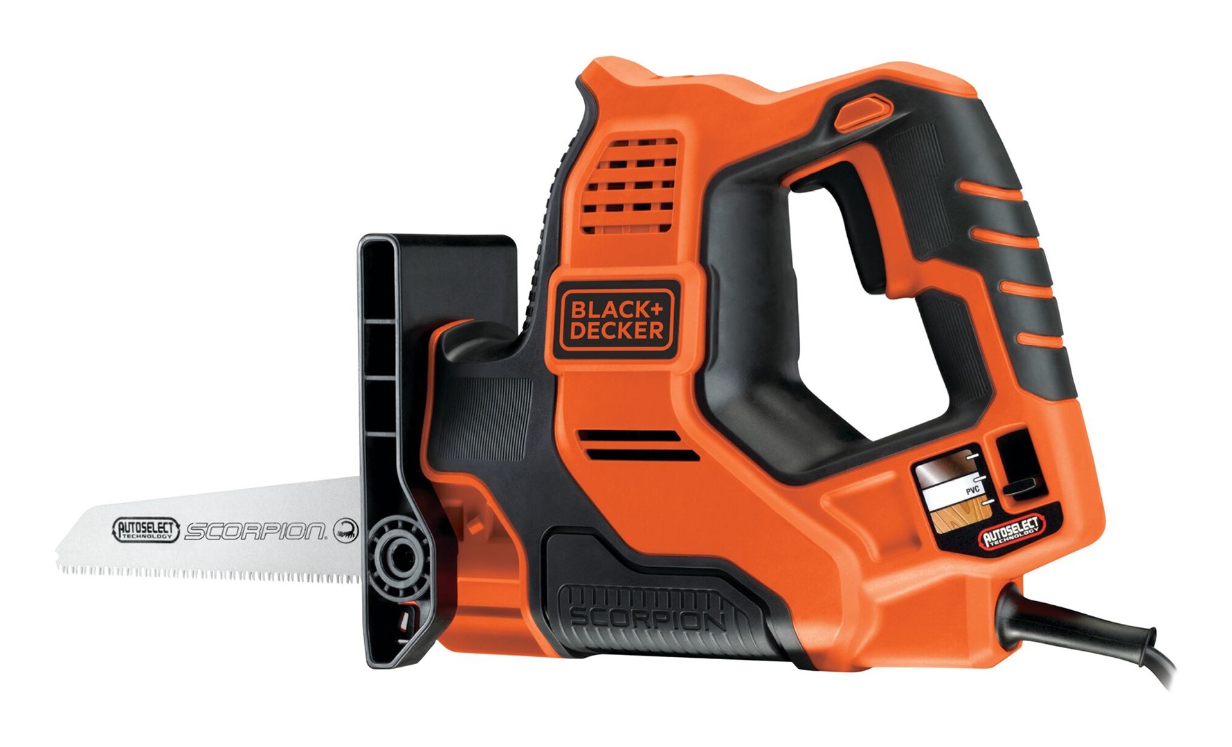 Sharrë reciproke Black&Decker RS890K, 500W, me AUTOSELECT, portokalli