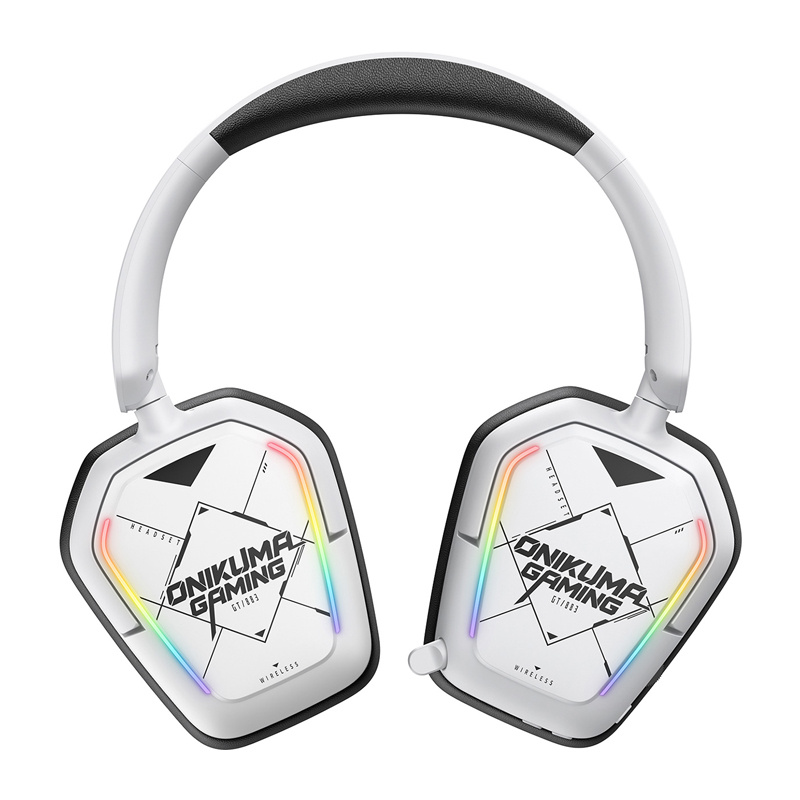Kufje gaming Onikuma BT883, wireless 2.4G Bluetooth, RGB, të bardha