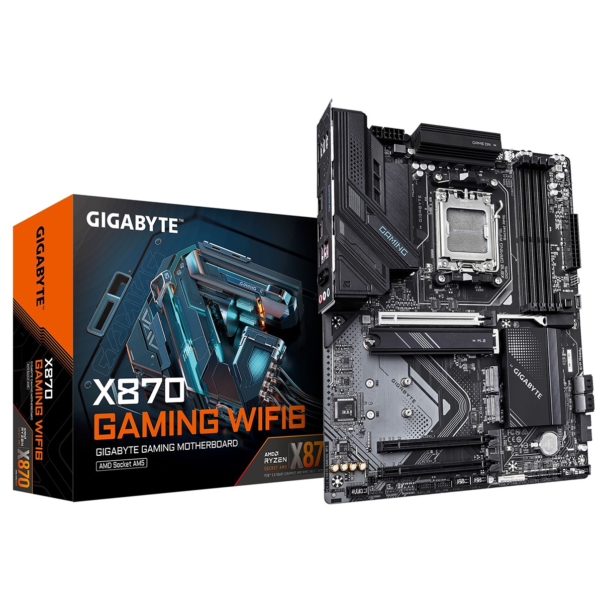 Pllakë amë Gigabyte X870 GAMING WF6, ATX, AM5, DDR5, Wi-Fi, e zezë