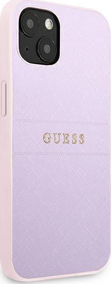 Mbulesë telefoni Guess GUHCP13SPSASBPU, për iPhone 13 mini 5.4", lëkurë Saffiano, lejla
