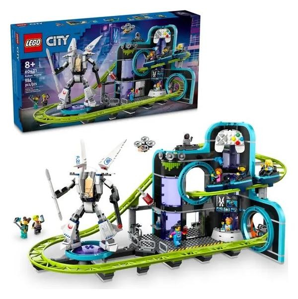 Set LEGO City 60421 Robot World Park with rollercoaster, 986 pjesë