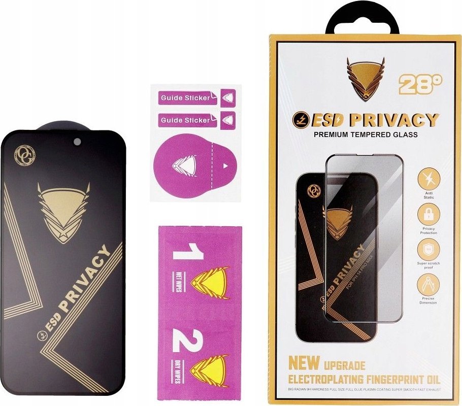 Заштита за екран OG Premium Privacy за Samsung Galaxy S24, зацврстено стакло, црна