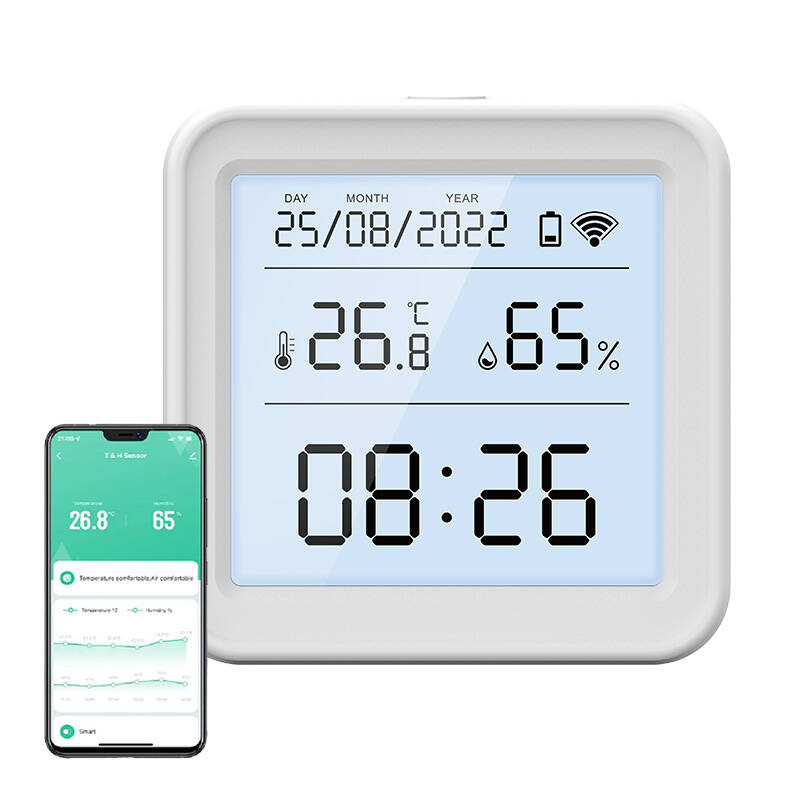 Senzor temperature dhe lagështie Wi‑Fi Gosund S6, ekran LCD, me aplikacion, i bardhë