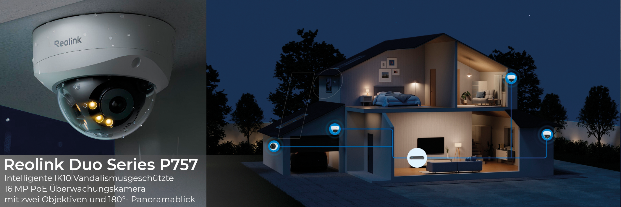 Kamerë sigurie Reolink Duo Series P757, IP 16MP, PoE, e jashtme