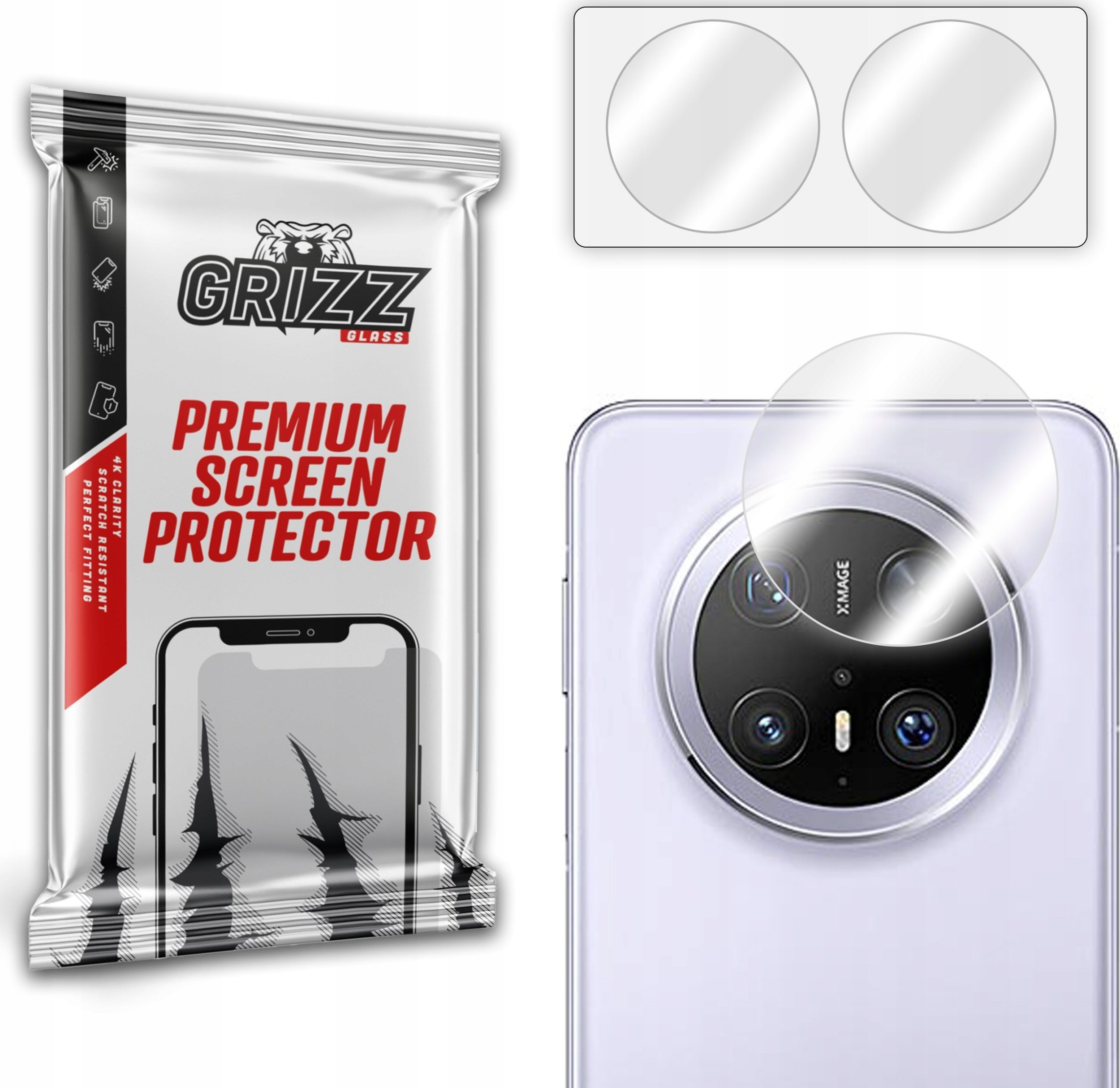 Mbrojtëse hibride 2 pack për kamerë Huawei Mate 70 Pro, xham mbrojtës, transparente