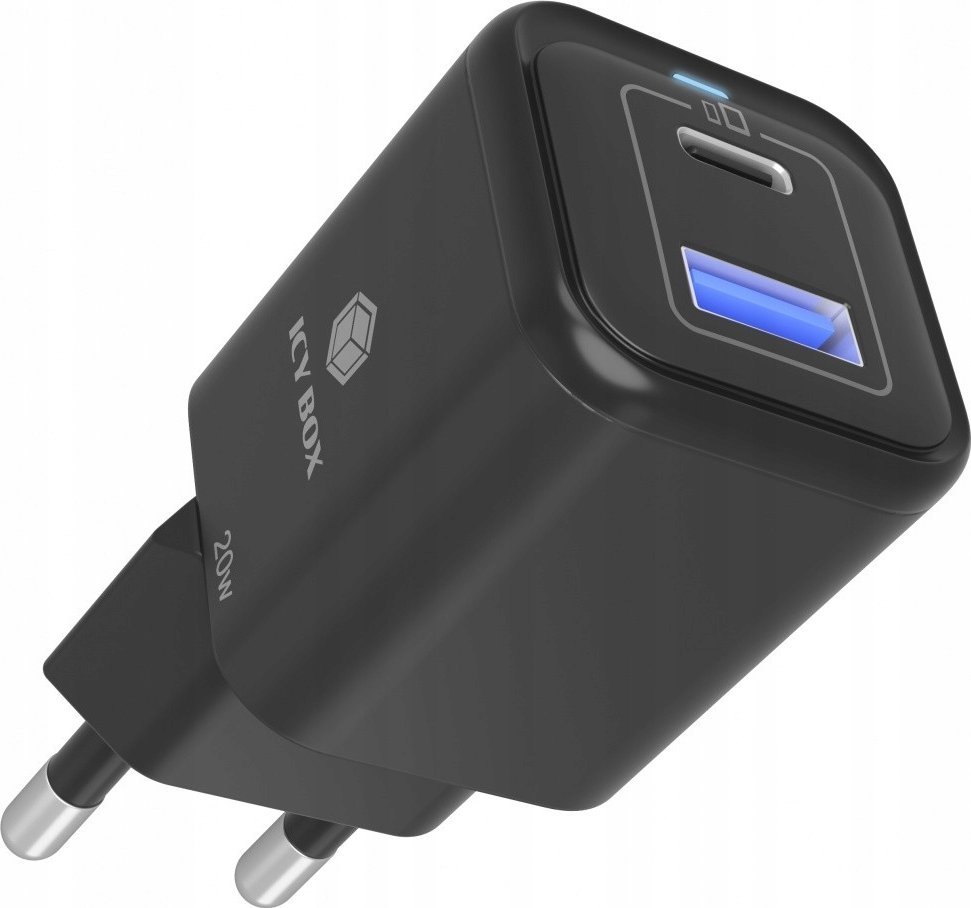 Karikues muri Icy Box IB-PS1020-PD, 20W, USB Type C dhe USB, i zi