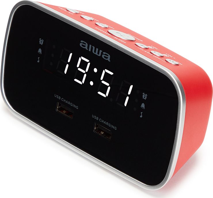Radio ora Aiwa CRU-19RD, ekran LED 0.6", radio FM, e kuqe