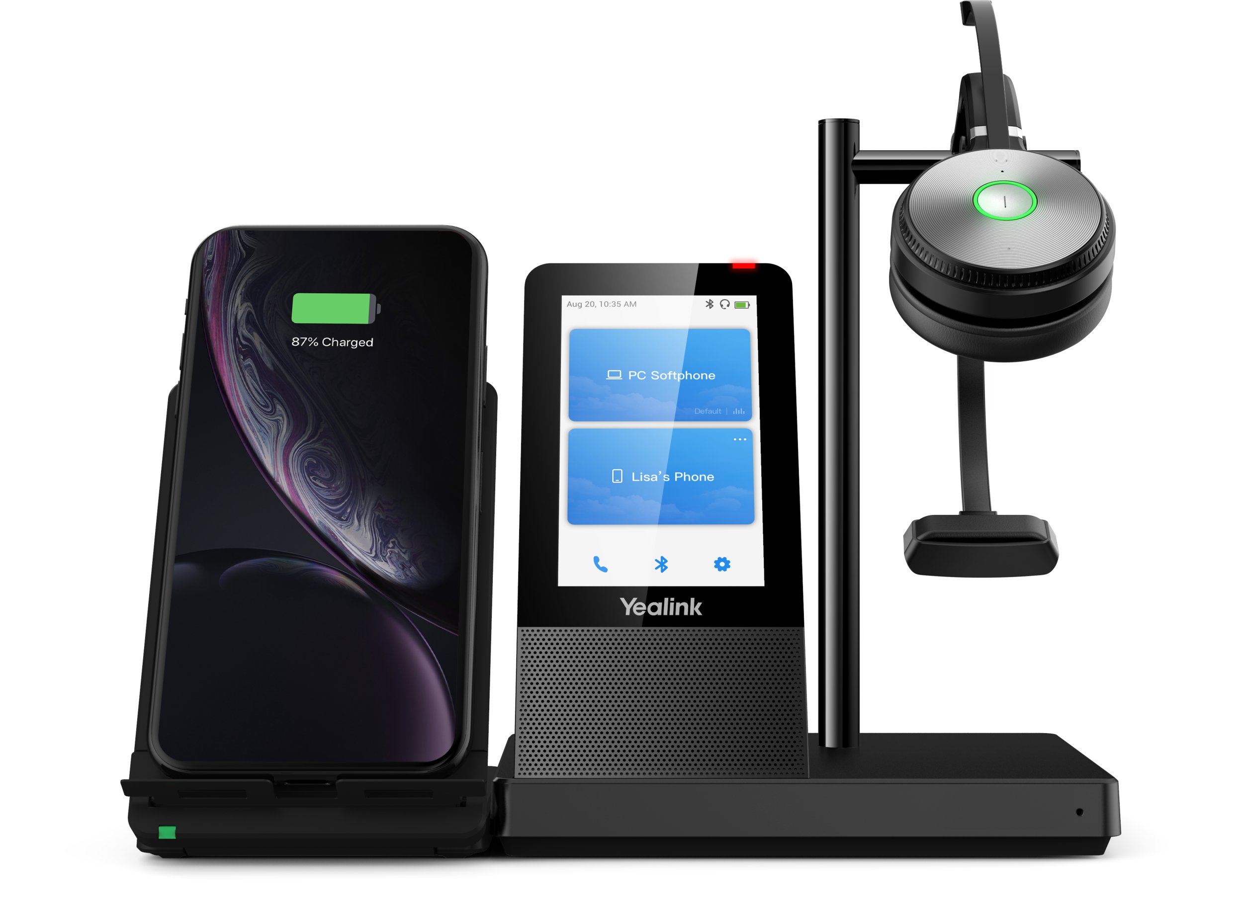 Kufje zyre Yealink WH66 Mono, me mikrofon, pa tela DECT, të zeza