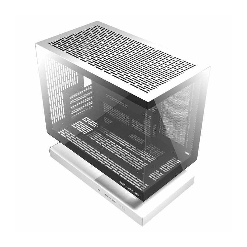Kuti kompjuteri Darkflash F1 ITX, 6 ventilatorë ARGB, e bardhë