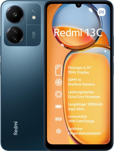 Celular Redmi 13C, 6.74", 128GB, 4GB RAM, i kaltër