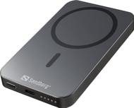 Пренослив полнач Sandberg Magnet Wireless Powerbank 5000 ALU, 5000mAh, 20W, магнетен