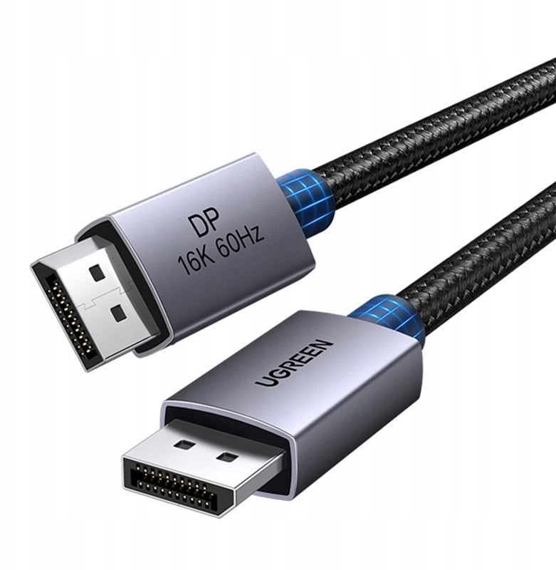 Kabllo DisplayPort UGREEN 2.1, 80Gbps, 16K, 2m, e zezë