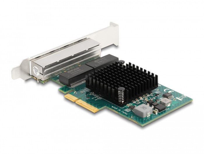 Kartë rrjeti Delock PCI Express X4, 4x RJ45 Gigabit LAN, gri