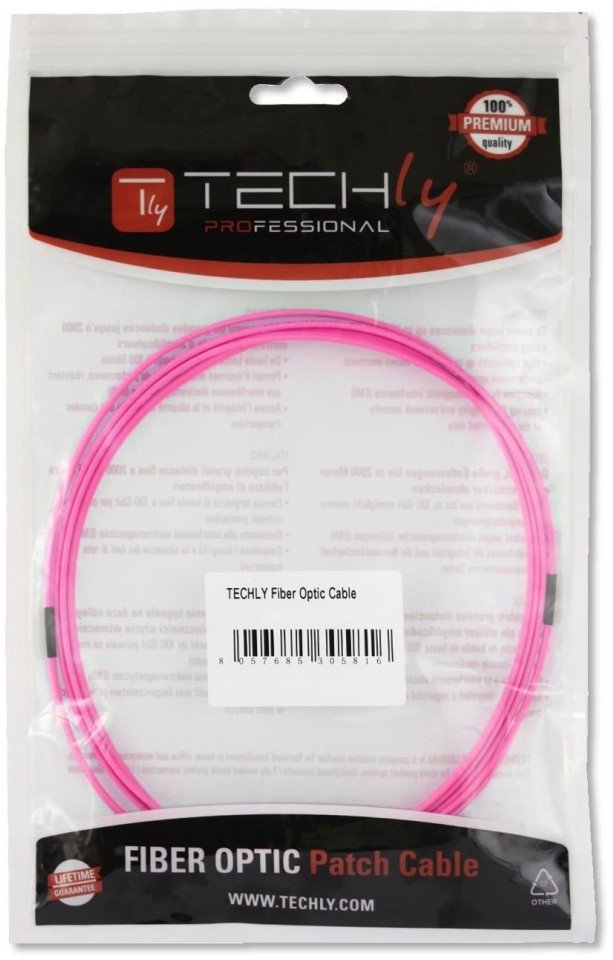 Kабел оптички Logon Fiber Patch Cable 50/125, 5m, OM4, портокалов