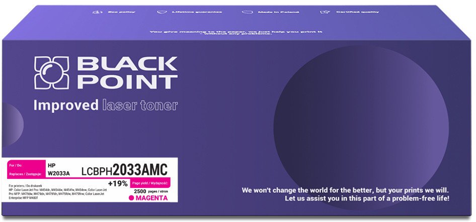 Toneri Black Point W2033A për HP, magenta, 2500 faqe, me çip