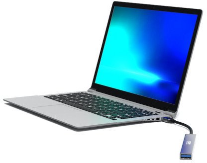 Hub USB C Port Designs 900163, 4 porta, 5 Gbps, argjendtë